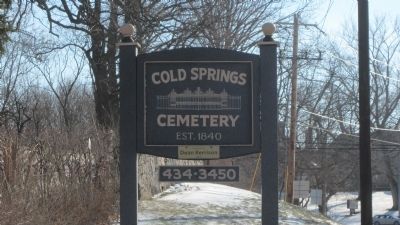 Cold Springs Cemetery sign, Cold Springs Road image. Click for full size.