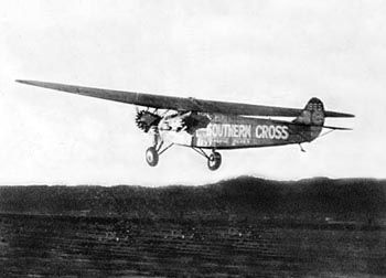 The "Southern Cross" takes off from Oakland, Cal.. Click for full size. The "Southern Cross" takes off from Oakland, Cal. image. Click for full size.
