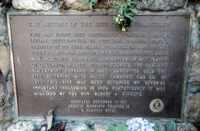 The History of the Site of the Shade Tree Marker image. Click for full size.