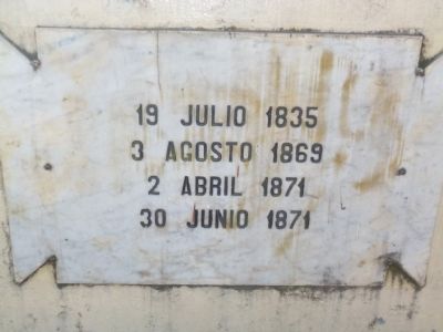 North side marker of Justo Rufino Barrios statue. Click for full size. North side marker of Justo Rufino Barrios statue image. Click for full size.