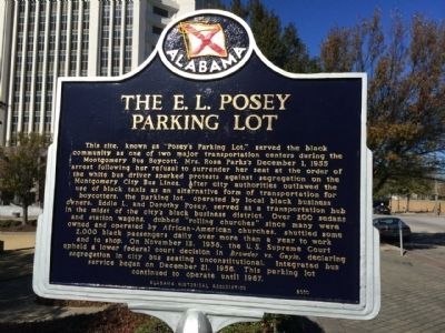 The E. L. Posey Parking Lot Marker image. Click for full size.