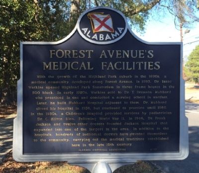 Forest Avenue's Medical Facilities Marker image. Click for full size.
