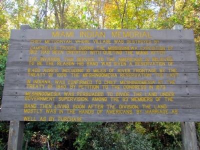 Miami Indian Memorial Marker image. Click for full size.