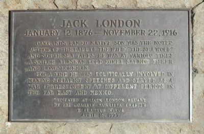 Jack London Marker. Click for full size. Jack London Marker image. Click for full size.