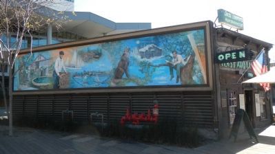 Mural on the left side of Heinolds� First and Last Chance Saloon image. Click for full size.