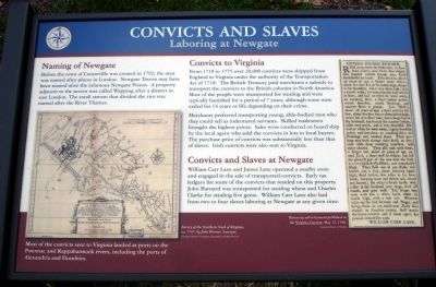 Convicts and Slaves Marker image. Click for full size.