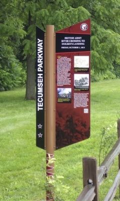 British Army River Crossing to Dolsen's Landing Marker. Click for full size. British Army River Crossing to Dolsen's Landing Marker image. Click for full size.