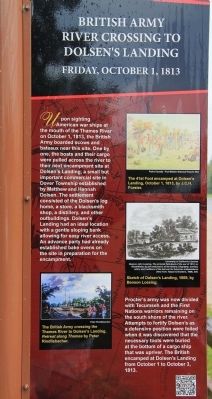 British Army River Crossing to Dolsen's Landing Marker. Click for full size. British Army River Crossing to Dolsen's Landing Marker image. Click for full size.