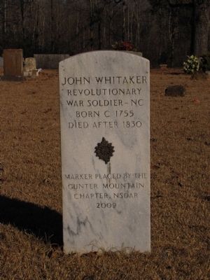John Whitaker grave marker image. Click for full size.