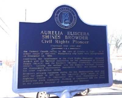 Aurelia Eliscera Shines Browder Marker (reverse) image. Click for full size.