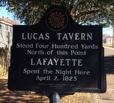 Lucas Tavern / Lafayette Marker. Click for full size. Lucas Tavern / Lafayette Marker image. Click for full size.