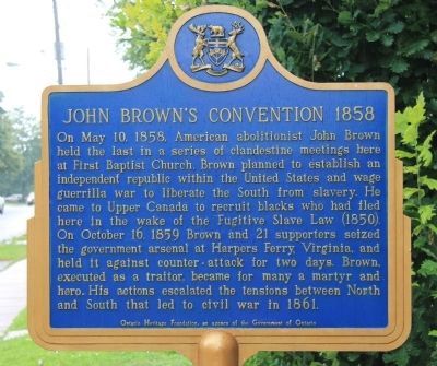 John Brown's Convention 1858 Marker image. Click for full size.