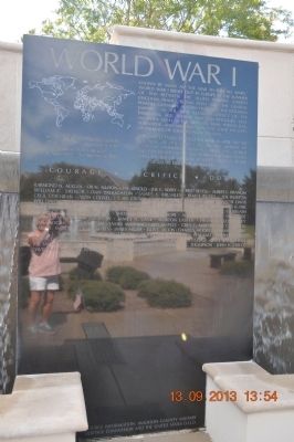 World War I Marker. Click for full size. World War I Marker image. Click for full size.