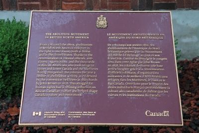 The Abolition Movement in British North America Marker image. Click for full size.