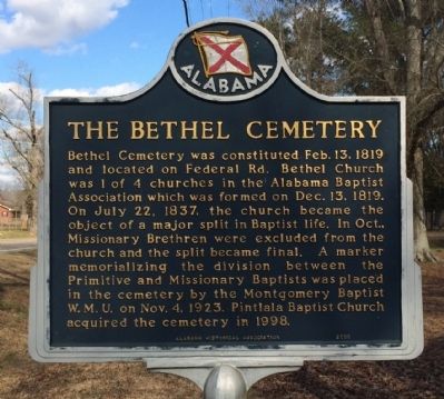 The Bethel Cemetery Marker image. Click for full size.