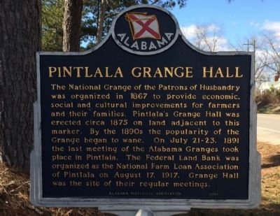 Pintlala Grange Hall Marker image. Click for full size.