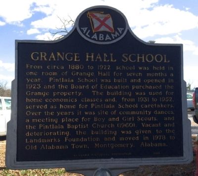 Grange Hall School Marker image. Click for full size.