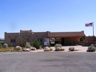 Marker in front of the Hovenweep National Monument Visitor Center image. Click for full size.