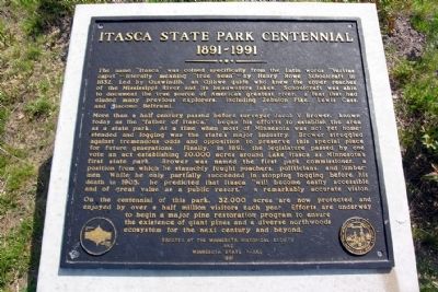 Itasca State Park Centennial Marker image. Click for full size.