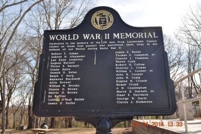 World War II Memorial Marker A-D side 1 update image. Click for full size.
