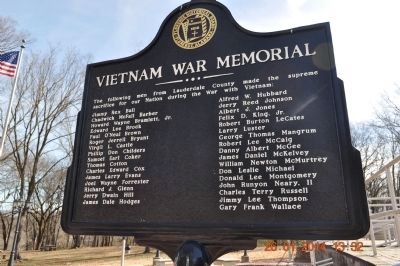 Vietnam War Memorial Marker back side image. Click for full size.