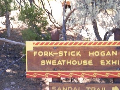 Sign indicating direction to the Sweathouse. Click for full size. Sign indicating direction to the Sweathouse image. Click for full size.