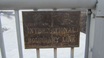 U.S. - Canada Boundry Marker, Rainbow Bridge. Click for full size. U.S. - Canada Boundry Marker, Rainbow Bridge image. Click for full size.