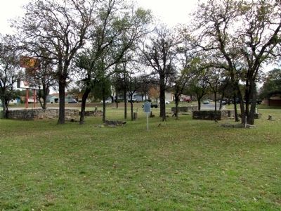 Cook Cemetery with Marker visible in the center of the photo image. Click for full size.