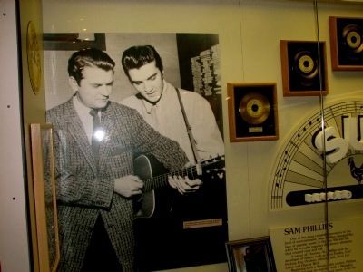 Elvis Aaron Presley with Sam Phillips of Sun Records image. Click for full size.