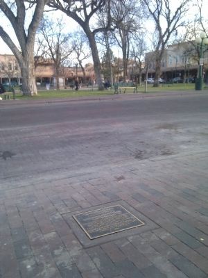 Santa Fe Plaza and Marker. Click for full size. Santa Fe Plaza and Marker image. Click for full size.
