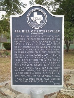 Asa Hill Marker. Click for full size. Asa Hill Marker image. Click for full size.
