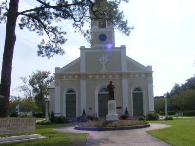 St. Martin Catholic Church-marker is located on the right side of the entrance door image. Click for full size.