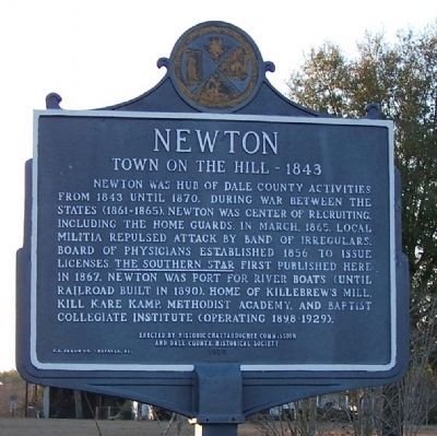 Newton - Town on the Hill 1834 Marker. Click for full size. Newton - Town on the Hill 1834 Marker image. Click for full size.