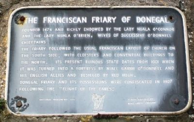 The Franciscan Friary of Donegal Marker. Click for full size. The Franciscan Friary of Donegal Marker image. Click for full size.