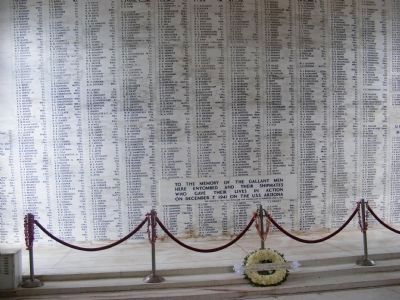 USS Arizona casualties located at the Memorial image. Click for full size.