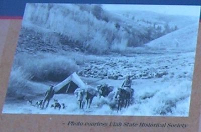Close-up of Photo on Old Spanish Trail Marker image. Click for full size.