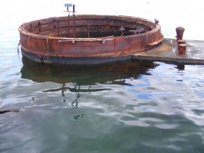 USS Arizona-Gun Turret #3-Oil still leaking from this hatch after 70 years. Click for full size. USS Arizona-Gun Turret #3-Oil still leaking from this hatch after 70 years image. Click for full size.