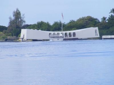 USS Arizona Memorial at a distance. Click for full size. USS Arizona Memorial at a distance image. Click for full size.