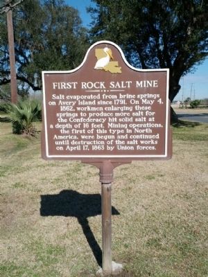 First Rock Salt Mine Marker at its former location. image. Click for full size.