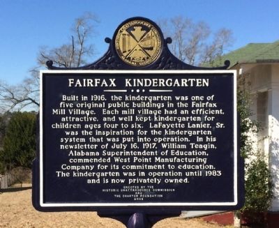 Fairfax Kindergarten Marker. Click for full size. Fairfax Kindergarten Marker image. Click for full size.