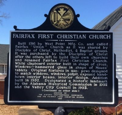 Fairfax First Christian Church Marker image. Click for full size.