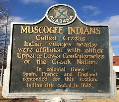 Muscogee Indians Marker. Click for full size. Muscogee Indians Marker image. Click for full size.