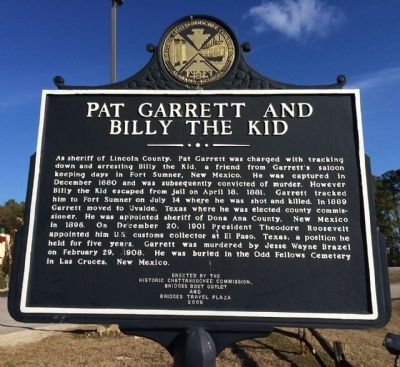 Pat Garrett and Billy the Kid Marker image. Click for full size.