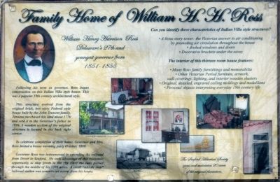Family Home of William H. H. Ross Marker. Click for full size. Family Home of William H. H. Ross Marker image. Click for full size.