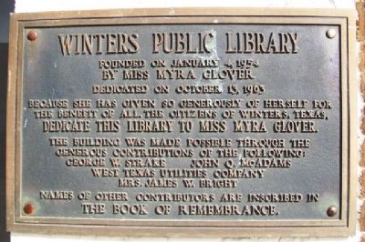 Winters Public Library Marker image. Click for full size.