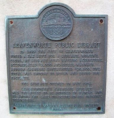 Leavenworth Public Library Marker image. Click for full size.