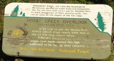 Horse Creek Overlook Marker. Click for full size. Horse Creek Overlook Marker image. Click for full size.