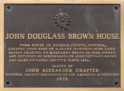 John Douglass Brown House Marker image. Click for full size.
