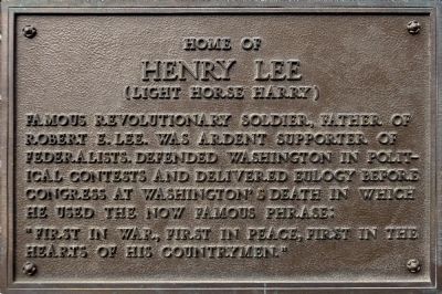 Home of Henry Lee Marker. Click for full size. Home of Henry Lee Marker image. Click for full size.