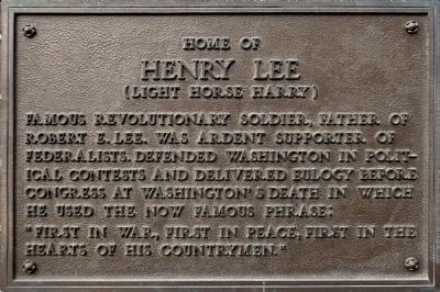 Home of Henry Lee Marker image. Click for full size.